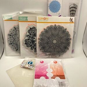 Papercrafting Bundle — Stamps, Dies, Embossing Folder, Dot Tape Runner, and More